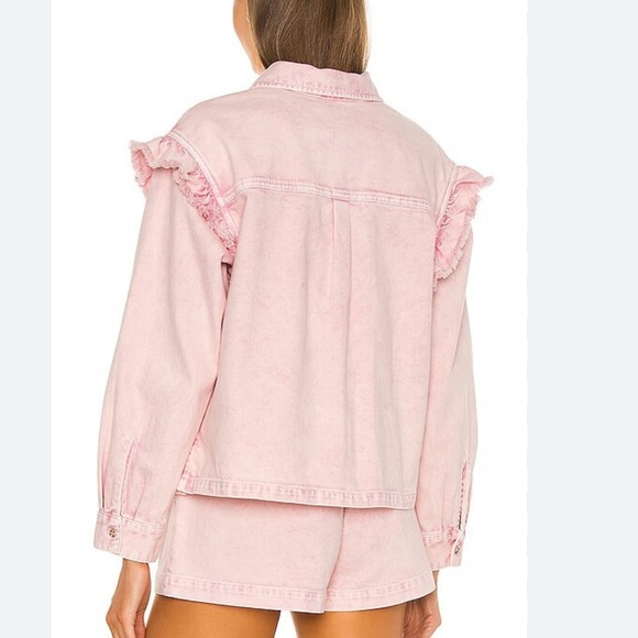 Something Navy Magnolia Shirt Jacket Pink Medium - Picture 5 of 6